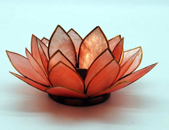 Teelichthalter Lotusblüte - Rot
