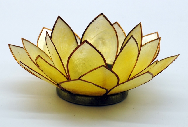 Teelichthalter Lotusblüte - Gelb