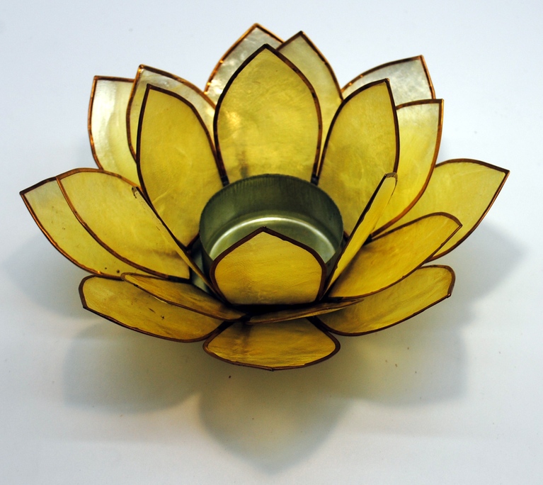 Teelichthalter Lotusblüte - Gelb